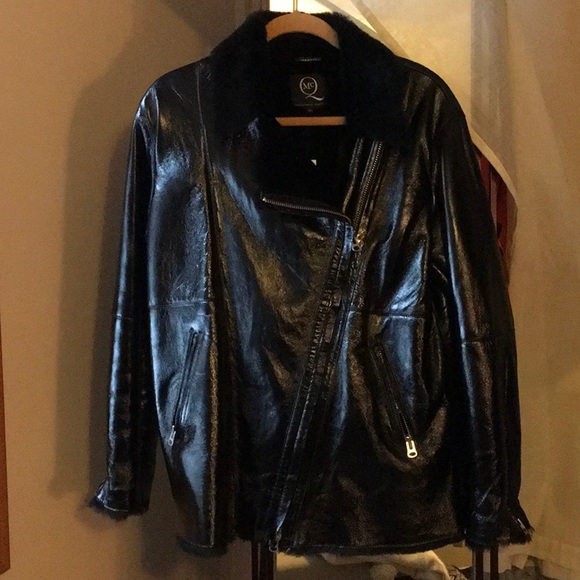 Alexander McQueen Jackets & Blazers - McQ oversized lamb leather & shearling coat Pt 1